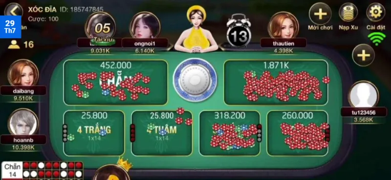 Trong game xóc dĩa livestream xuất hiện nhiều kết quả khác nhau Trong game xóc dĩa livestream xuất hiện nhiều kết quả khác nhau