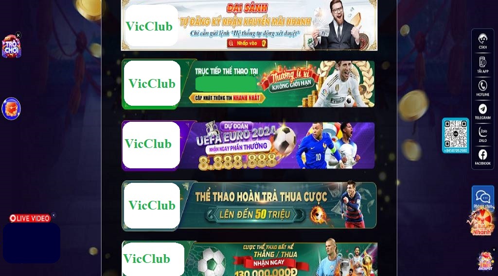 Cổng game VicClub có nhiều chương trình khuyến mãi hấp dẫn